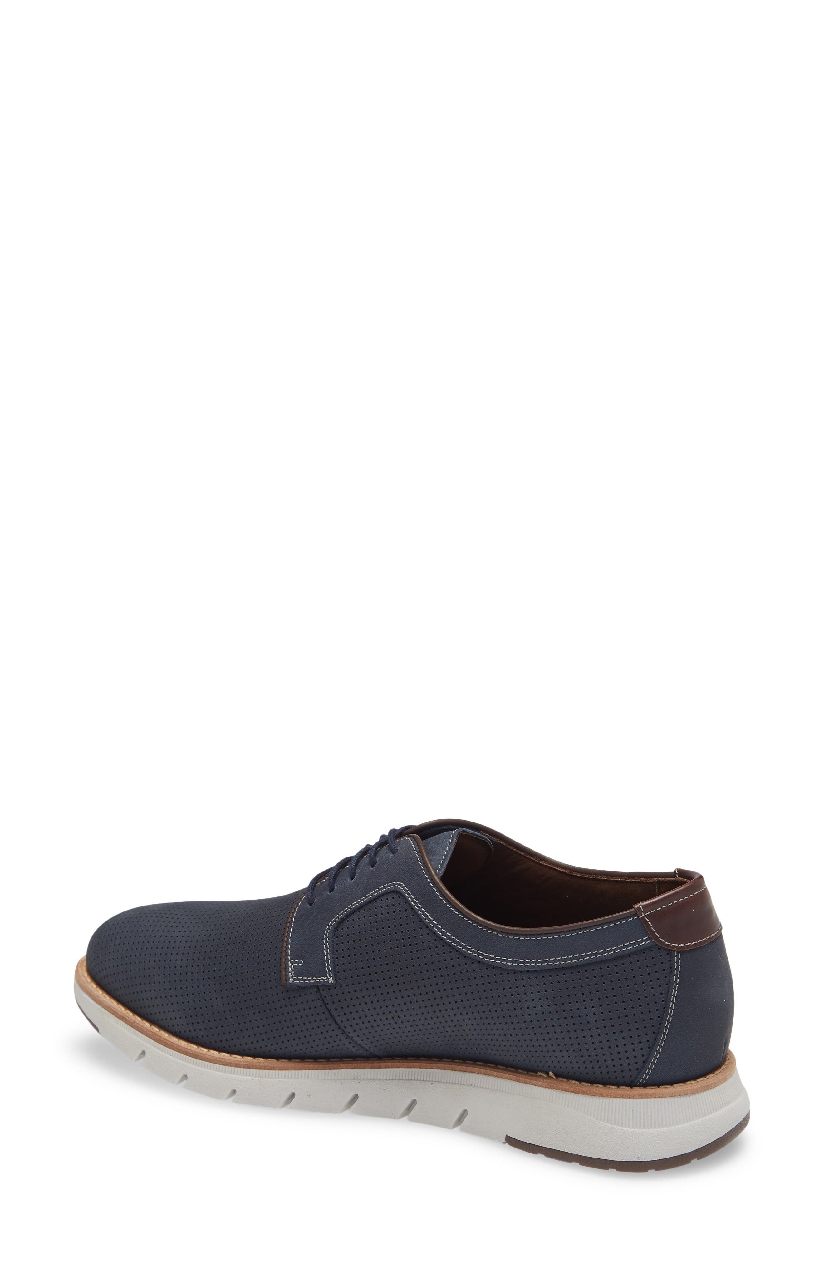 Johnston & Murphy Vaughn Plain Toe Derby, Alternate, color, NAVY OILED