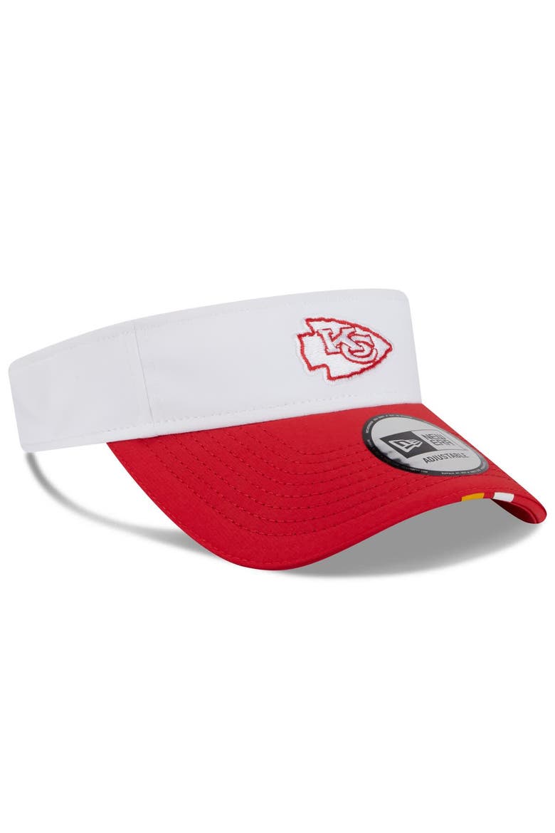Men's New Era  White/Red Kansas City Chiefs 2025 NFL Training Camp Adjustable Visor, Alternate, color, White