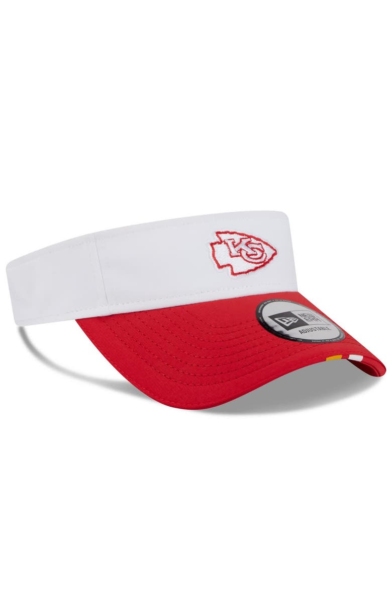 New Era Men's New Era White/Red Kansas City Chiefs 2025 NFL Training Camp Adjustable Visor, Alternate, color, White