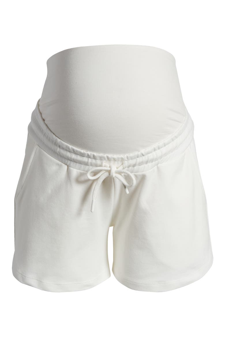 Relax Foldover Waistband Maternity Shorts, Alternate, color, WHITE