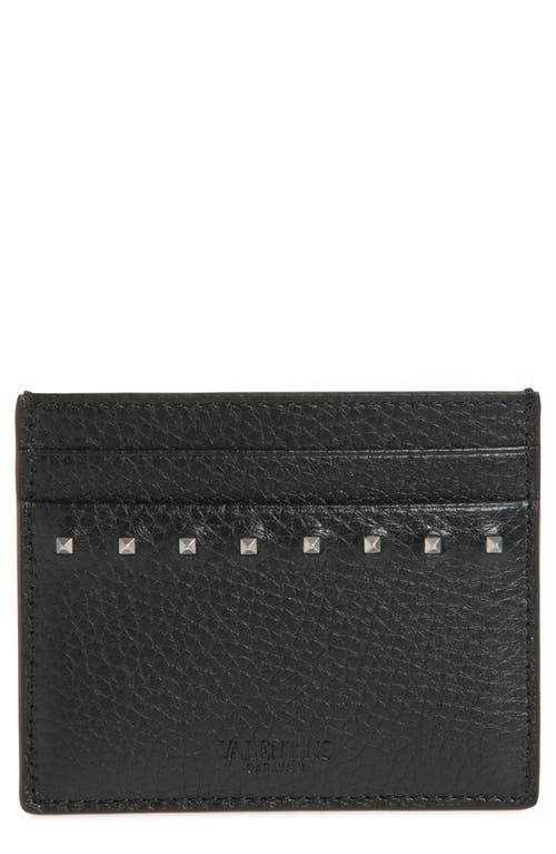 Valentino Garavani Rockstud Leather Bifold Wallet In Black