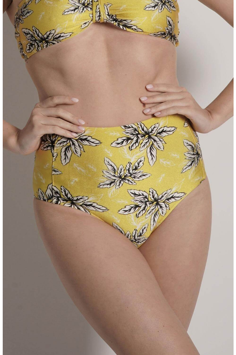 Bianca High Waisted Bikini Bottom, Alternate, color, Yellow