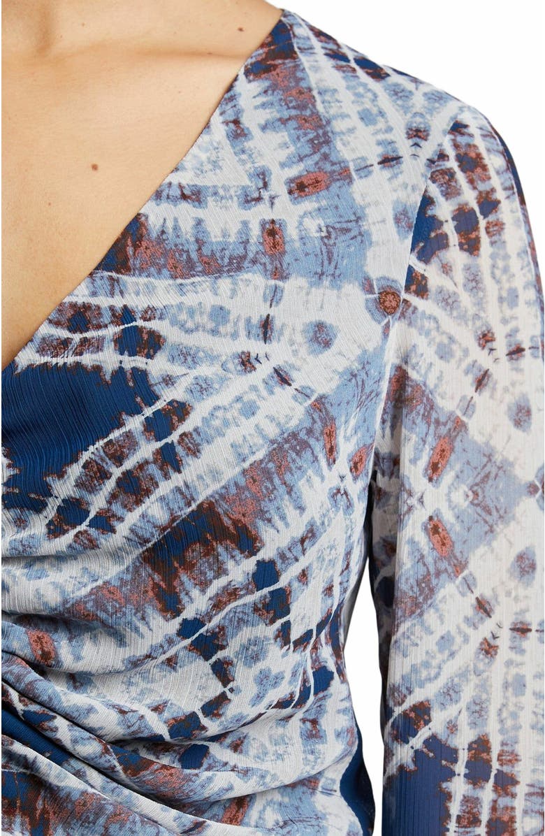 Santorelli RAVELA Bell Sleeve Blouse with Front Center Drawstring, Alternate, color, 