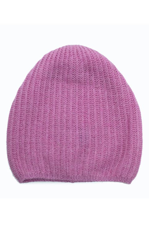 Rib Knit Cashmere Beanie
