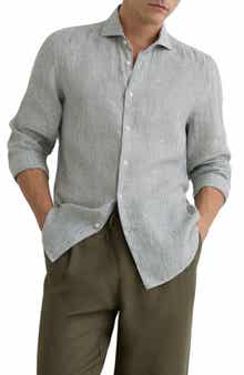 Ruban Stripe Linen Button-Up Shirt