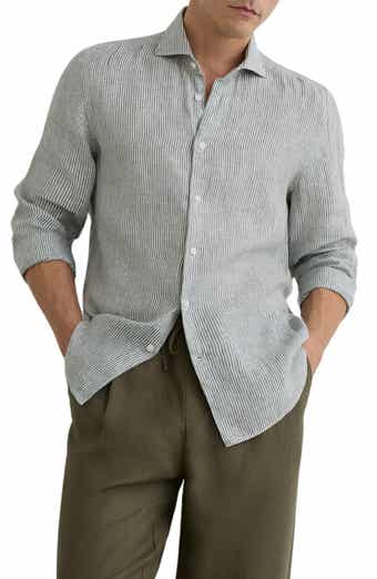 Ruban Stripe Linen Button-Up Shirt