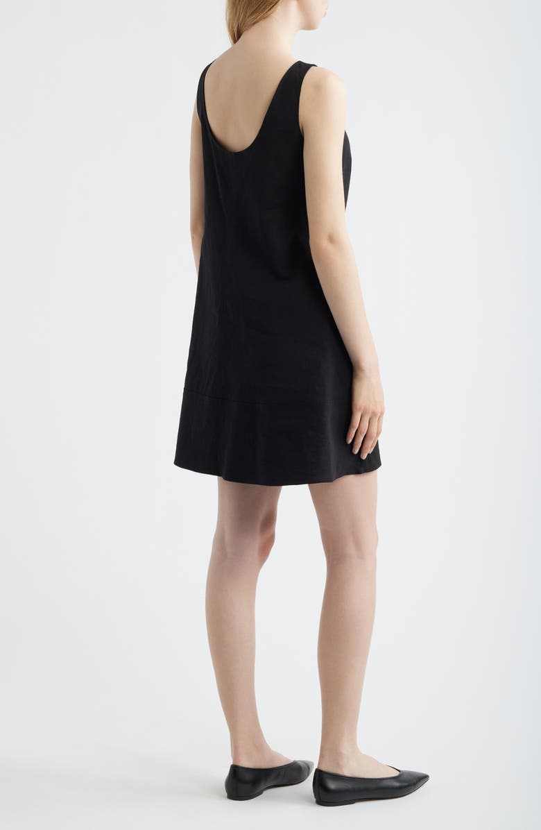Theory Stretch Linen Blend Tank Dress, Alternate, color, Black