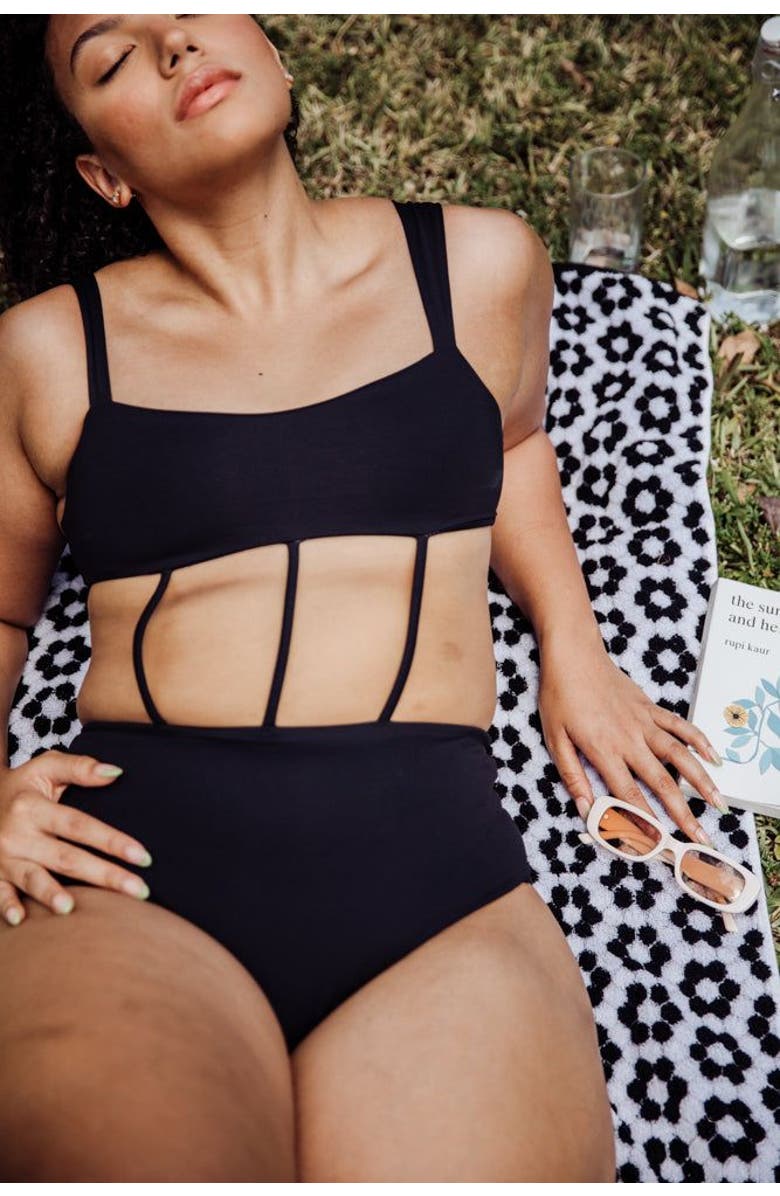 Mary Mercedes Mary Exposed-Torso One Piece Swimsuit, Alternate, color, Black