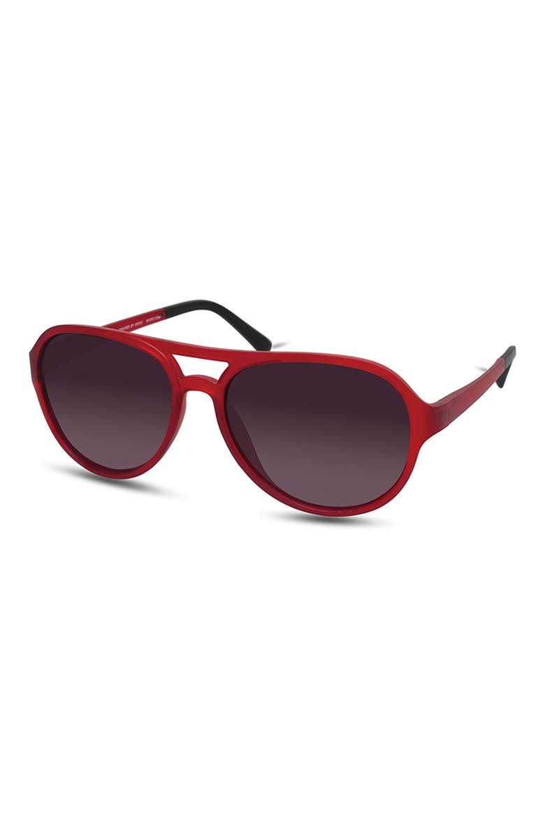 Cimarron 56mm Polarized Shield Sunglasses, Alternate, color, CRYSTAL RED