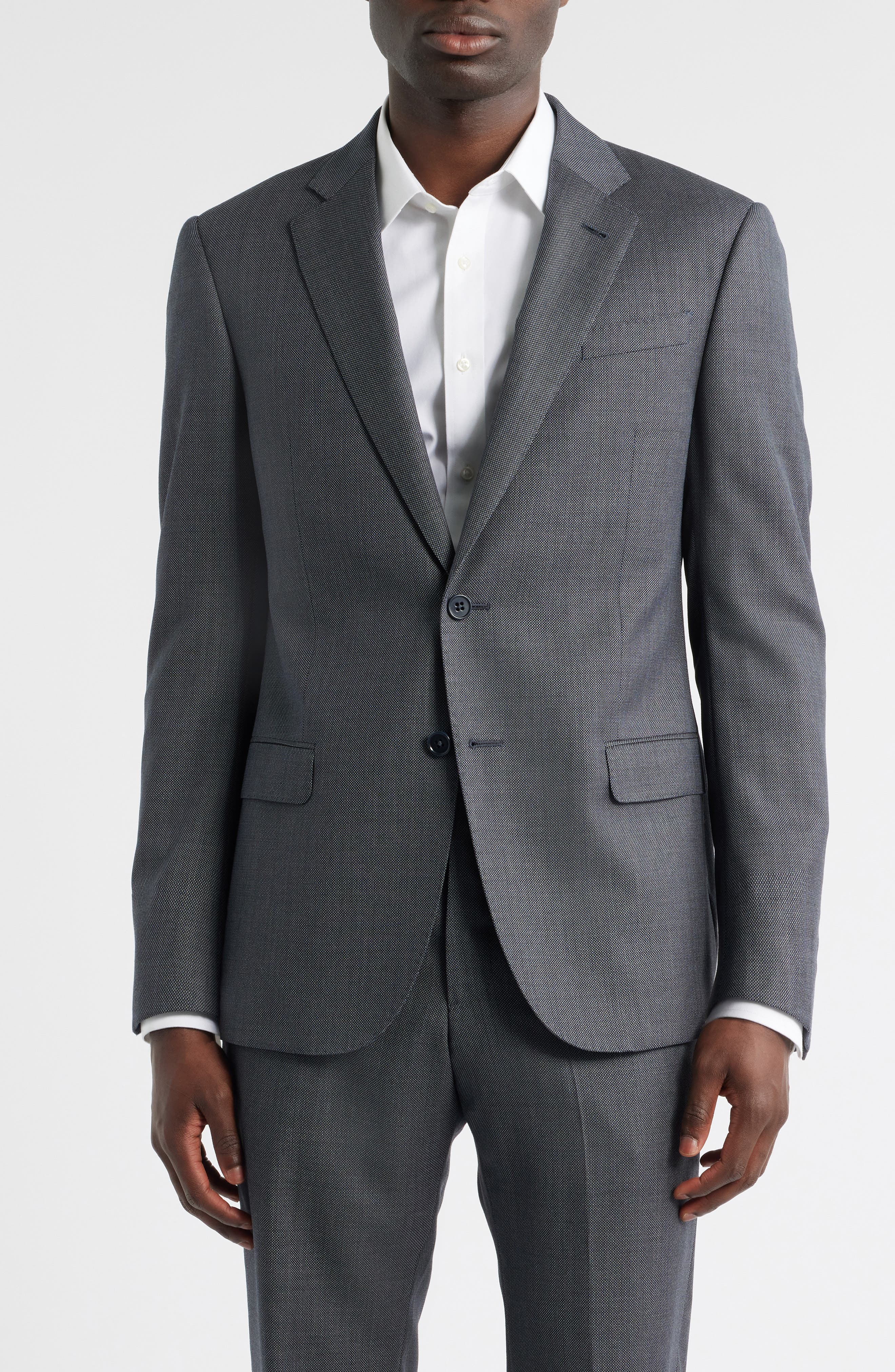 Emporio Armani Grey Nailhed Virgin Wool Suit (Men) | Nordstrom