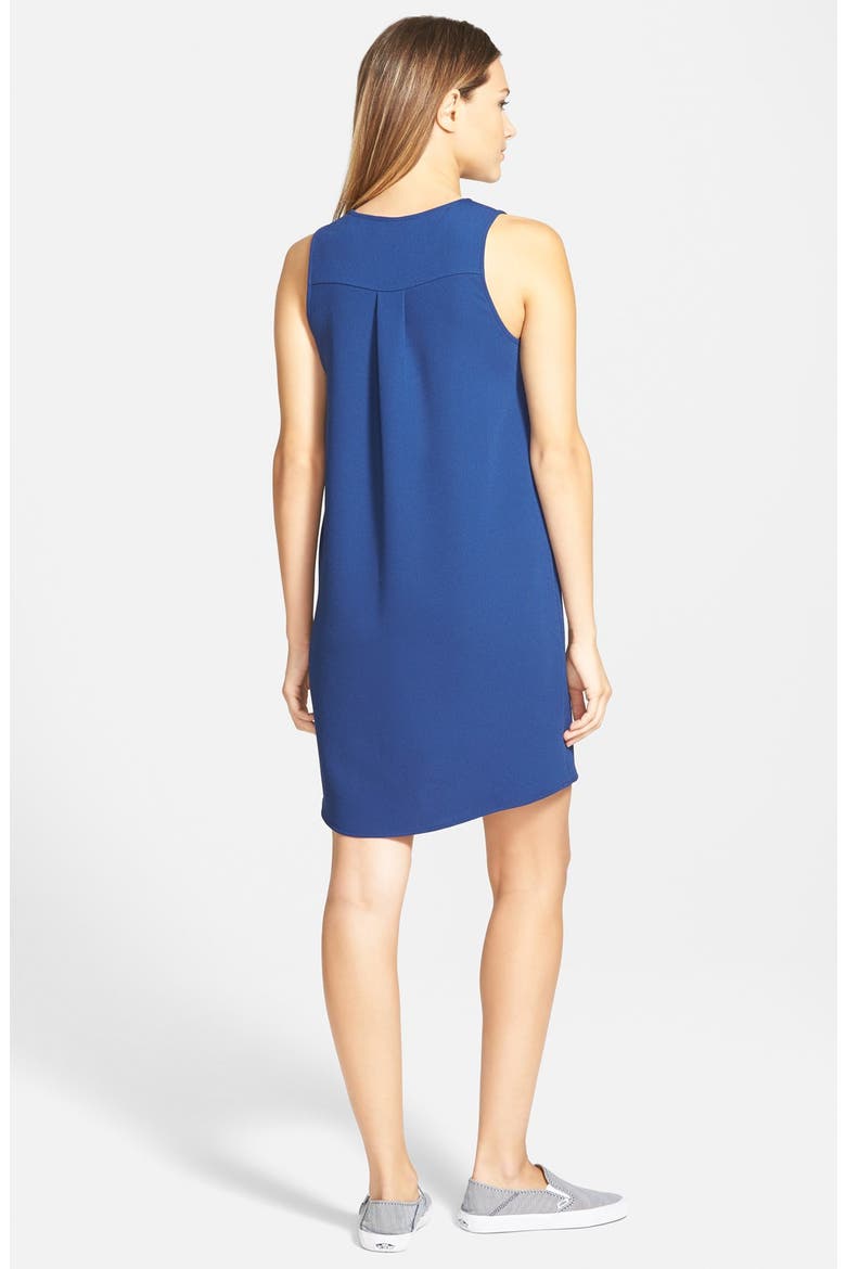 Split Neck Shift Dress, Alternate, color, NAVY