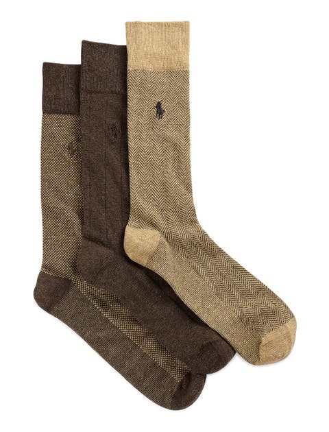 Big & Tall 3-pk Classic Pattern Crew Socks V1