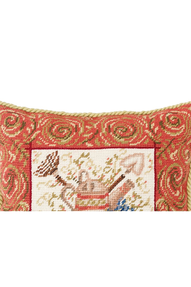 Garden Tools Number 2 Needlepoint Accent Pillow, Alternate, color, Pink