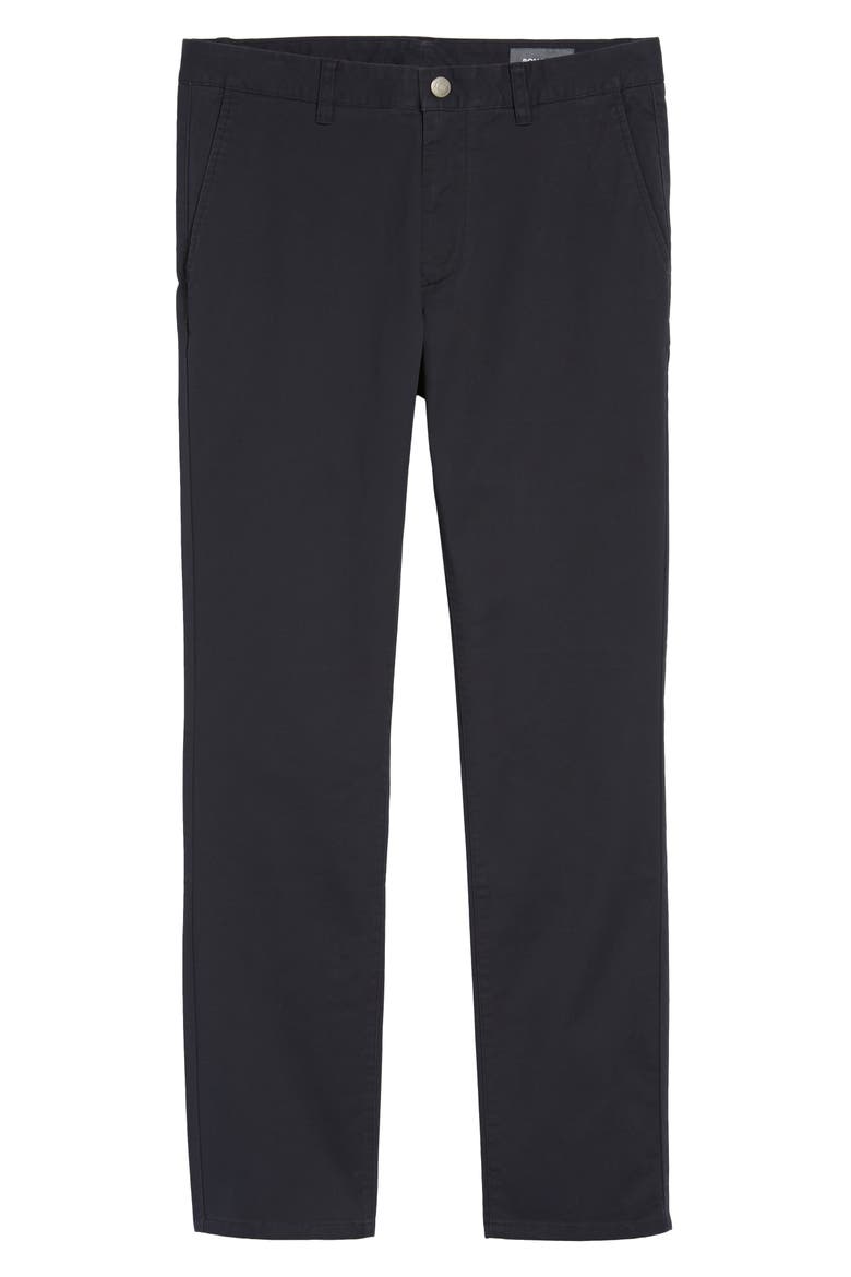 Tailored Fit Washed Stretch Cotton Chinos, Alternate, color, JET BLUES