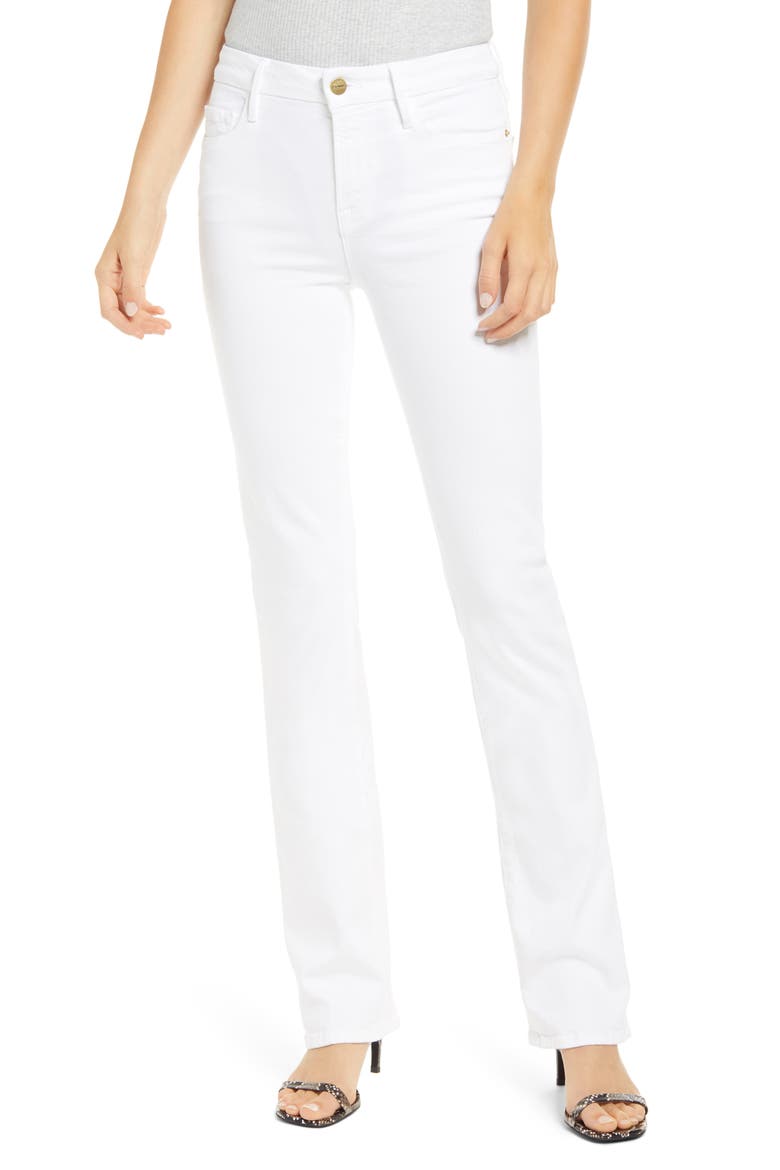 Le Mini Boot High Waist Jeans, Main, color, BLANC