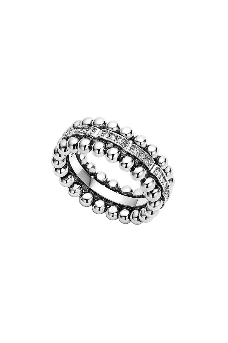 Caviar Spark Diamond Band Ring, Main, color, SILVER/ DIAMOND