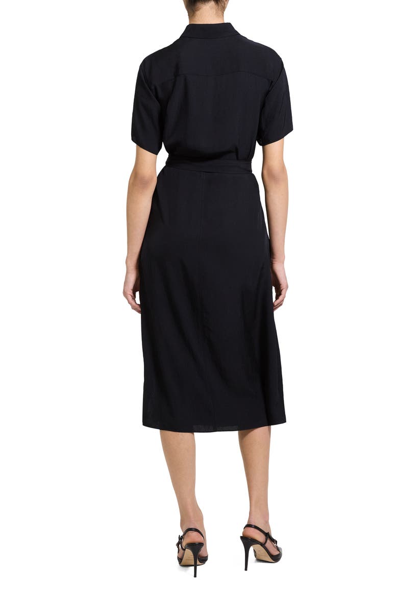 Belted A-Line Shirtdress, Alternate, color, BLACK - 001