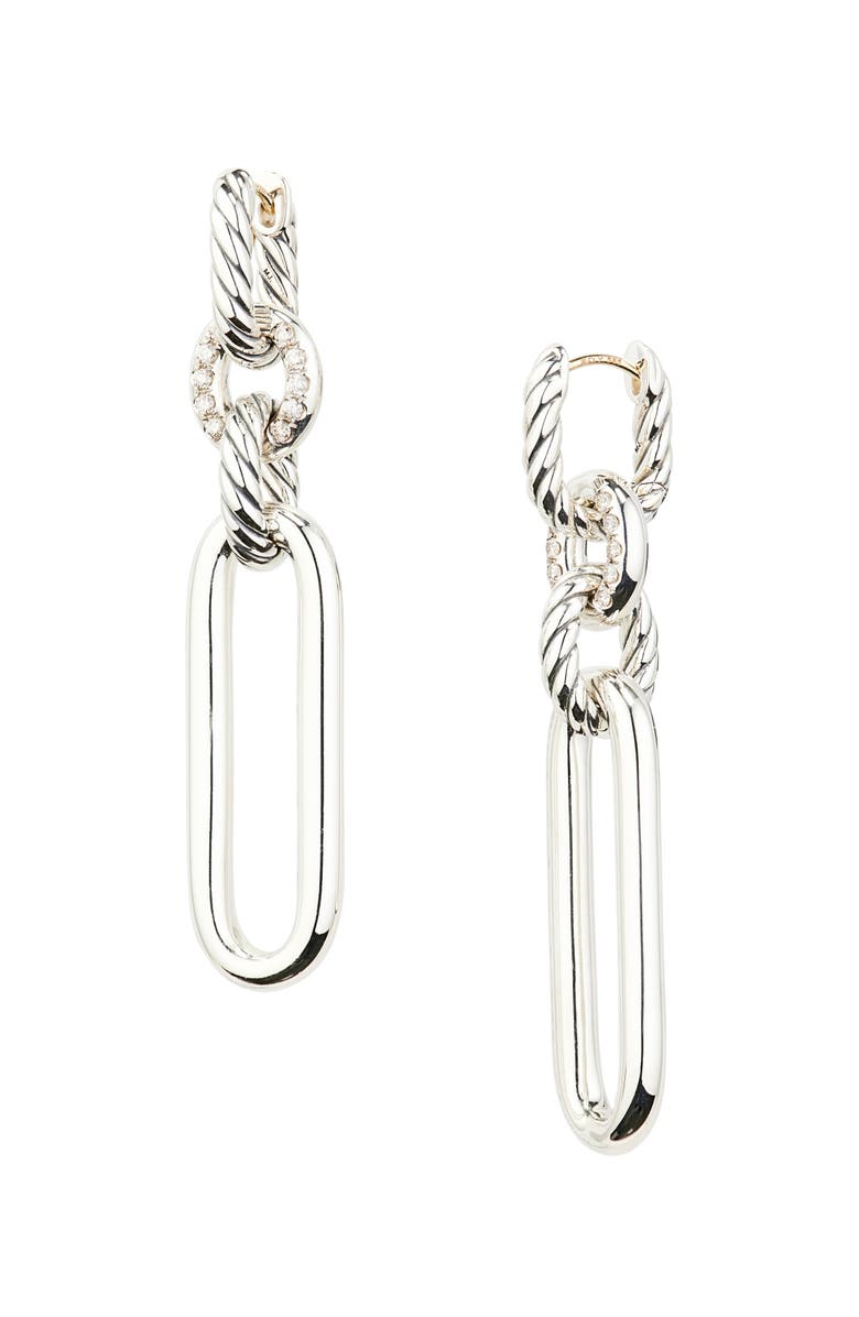 David Yurman Lexington Double Link Drop Earrings, Main, color, Sterling Silver