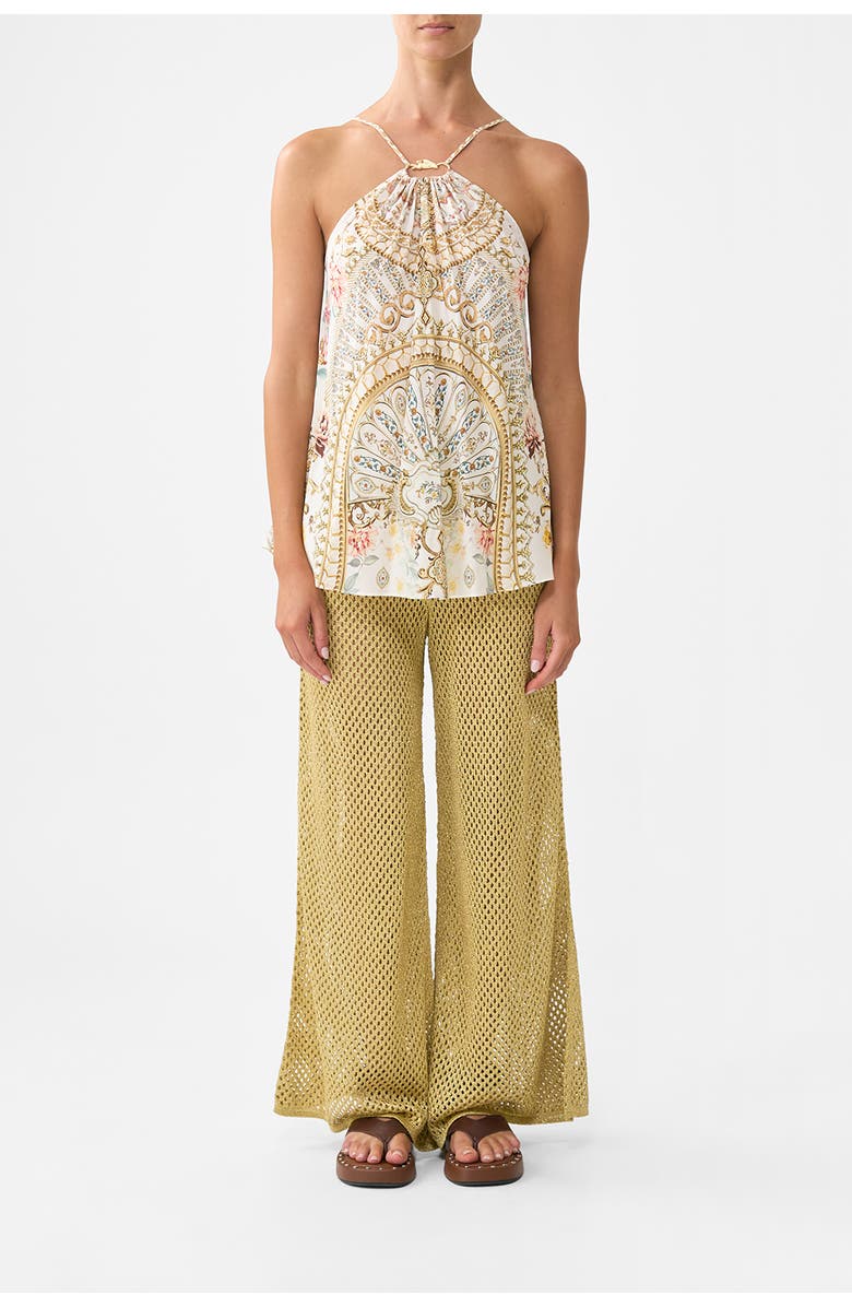 Camilla Gather Neck Hardware Top Ottoman Dynasty, Main, color, Ottoman Dynasty