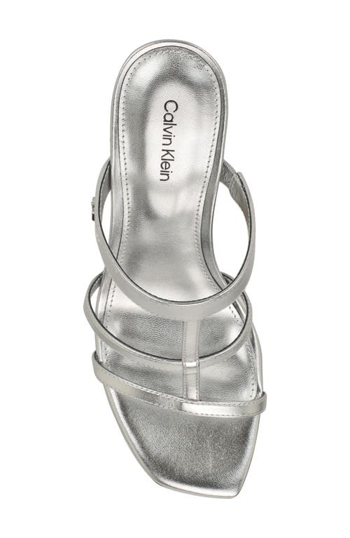 Calvin Klein Hiledy Caged Sandal In Silver
