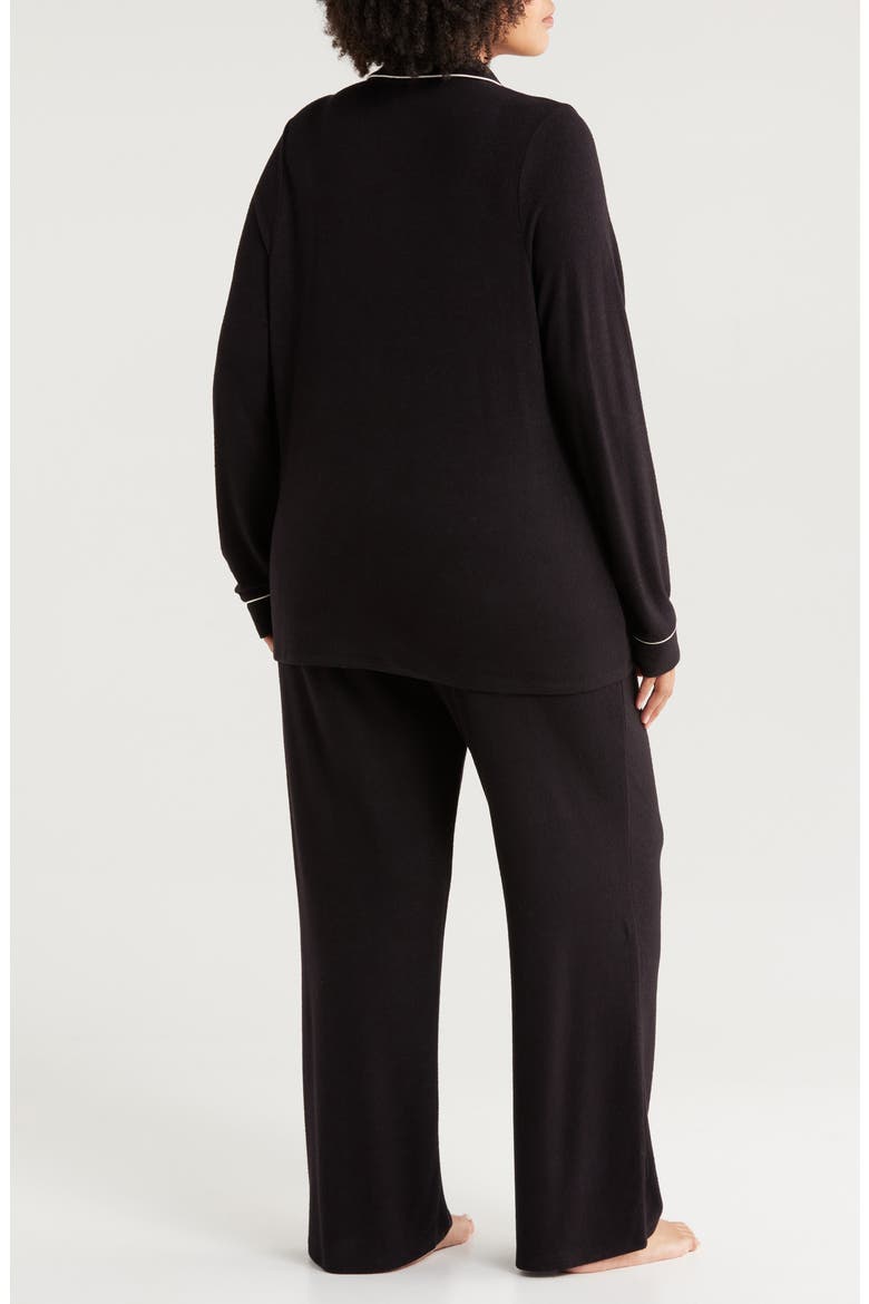 Brushed Hacci Pajamas, Alternate, color, BLACK