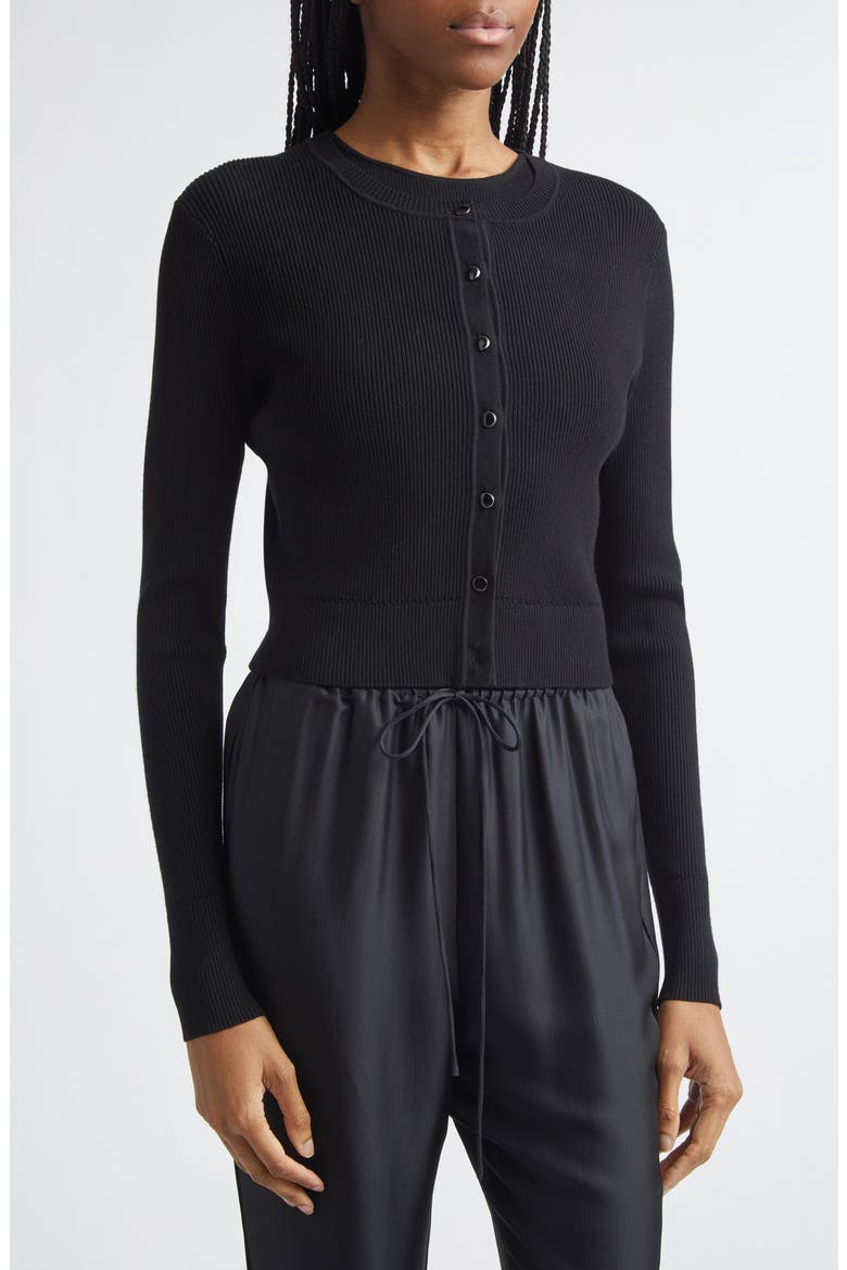 Zoe Crop Cardigan, Alternate, color, JET