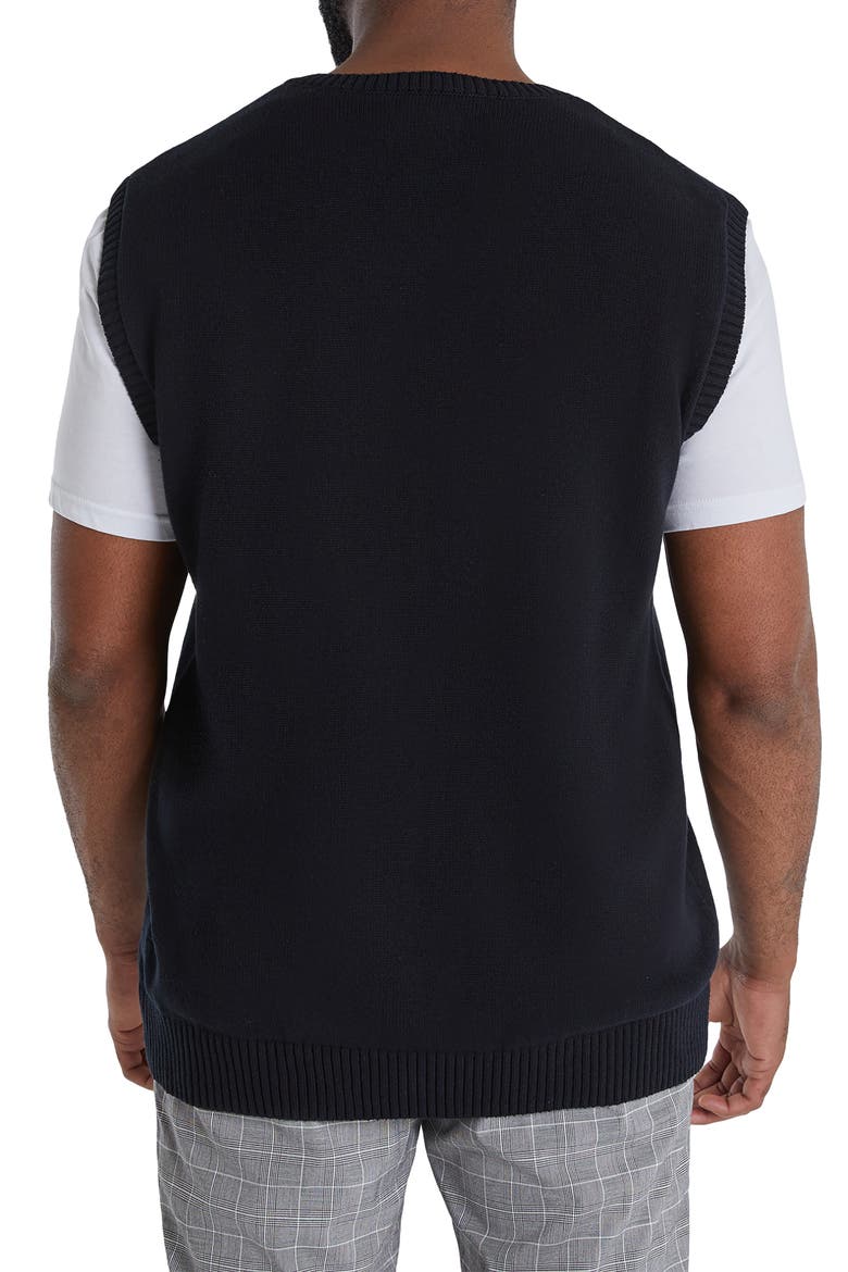 Essential V-Neck Sweater Vest, Alternate, color, BLACK
