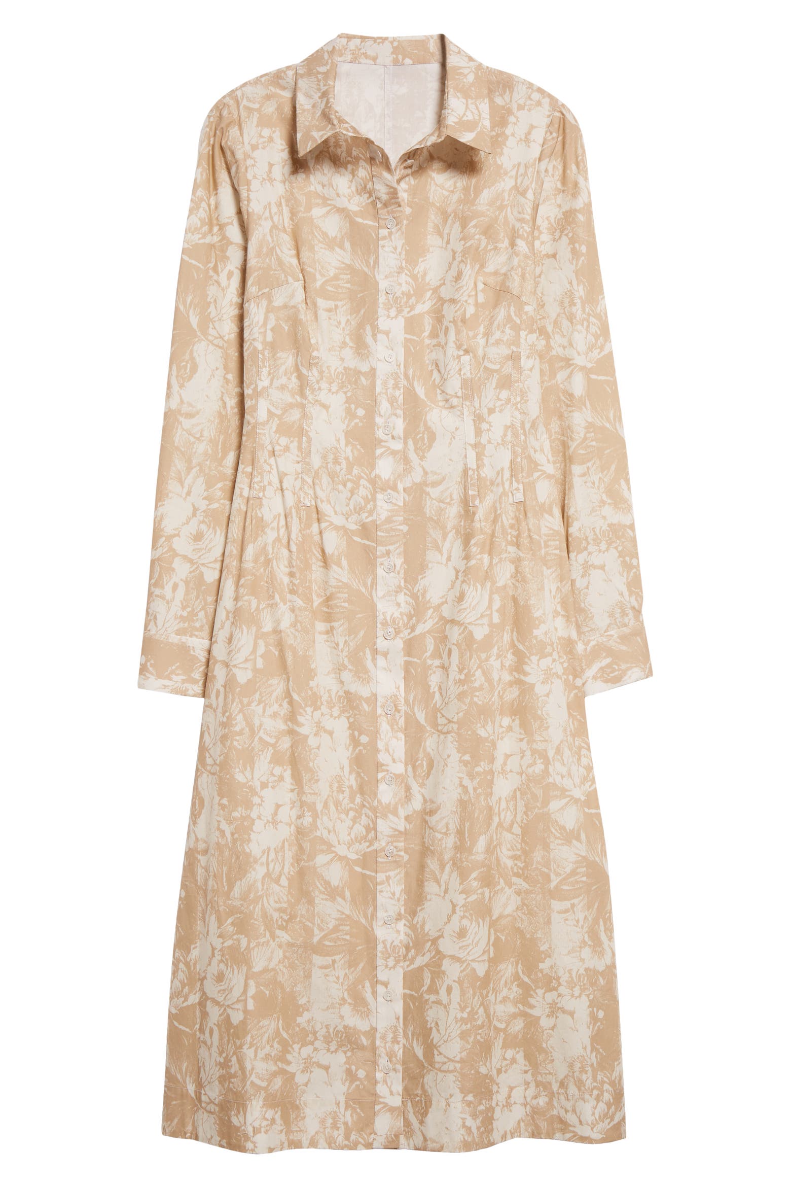 50 Long Roses Lela Rose Floral Stripe Long Sleeve Cotton Shirtdress (Women ...