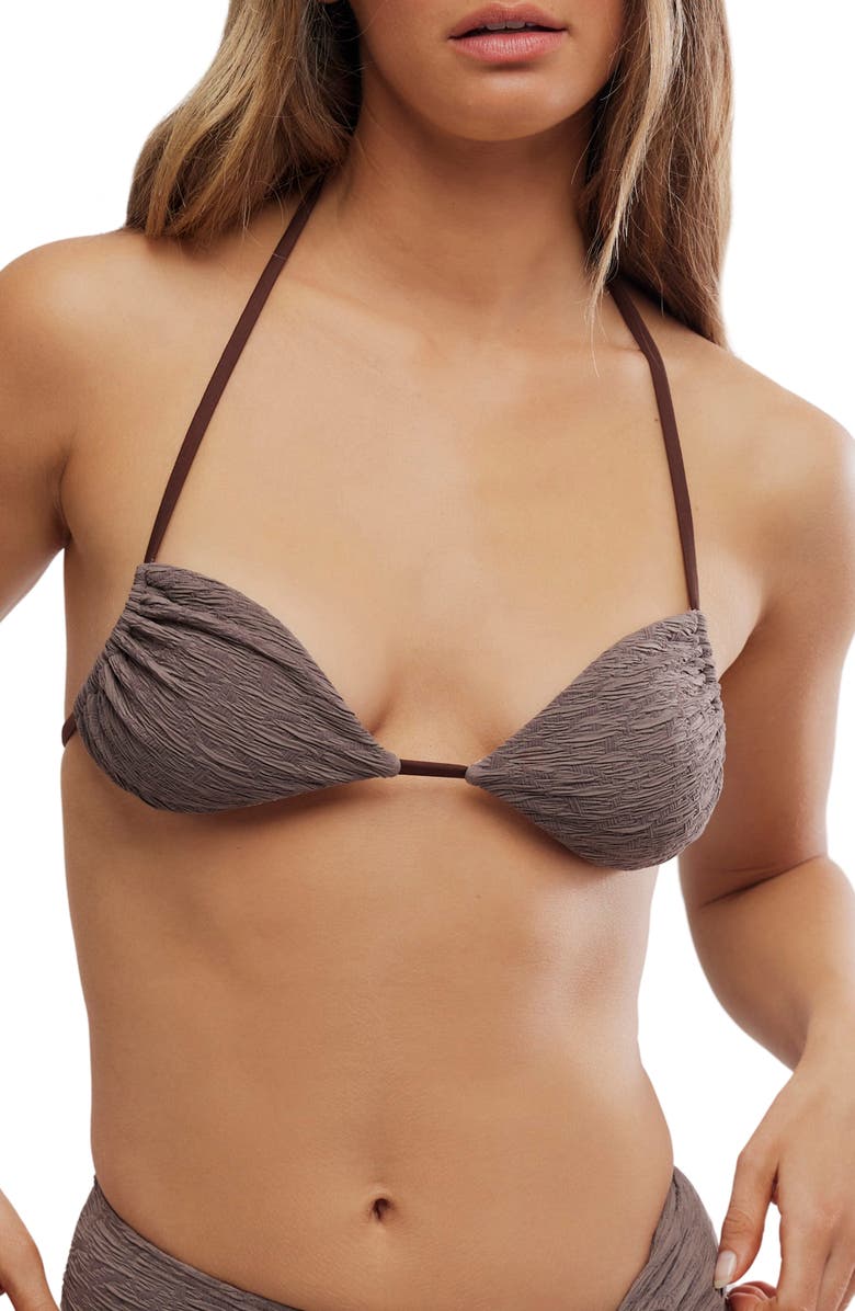 free-est by Free People Jamie Print Triangle Bikini Top, Main, color, Reef