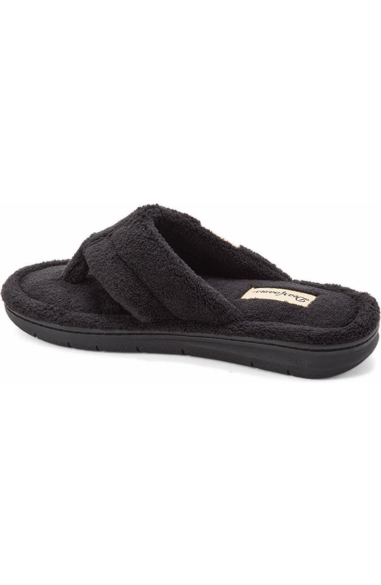 DEARFOAMS Wrenley Terry Thong Flip Flop Slipper, Alternate, color, Black