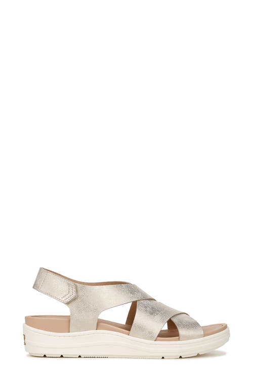 Dr. Scholl's Women's Time Off Fun Ankle Strap Wedge Sandals In Light Gold