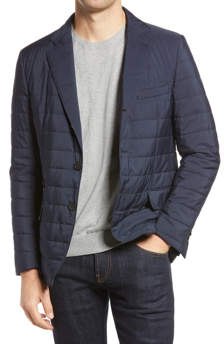 Corneliani Men's ID Quilted Water Resistant Car Coat, Alternate, color, 