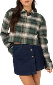 O'Neill Pippa Plaid Cropped Flannel Shirt
