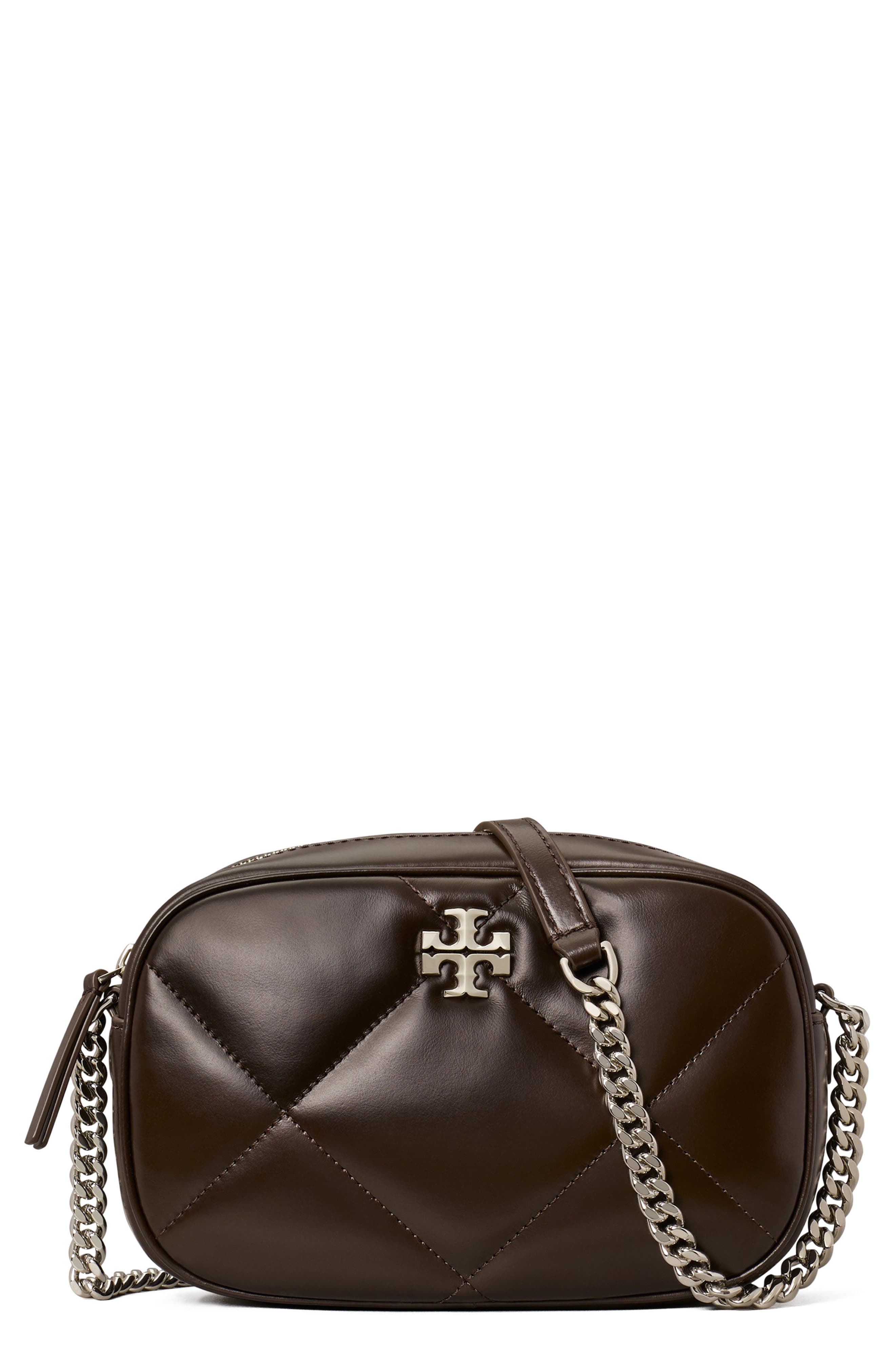 Kira Diamond Quilted Leather Camera Bag, Main, color, COCOA