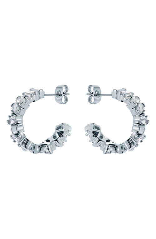 Ted Baker Clarence Crystal Cluster Hoop Earrings In Silver Tone Clear Crystal