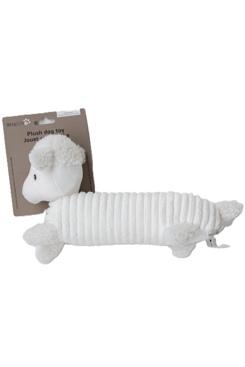 Plushie Sheep Squeak & Crinkle Dog Toy, Main, color, White