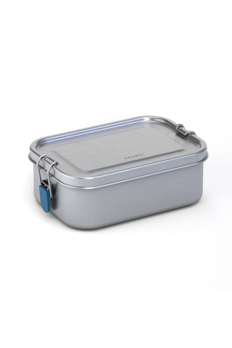 Stainless Steel Lunch Box with heat safe insert, Main, color, Blue Abyss