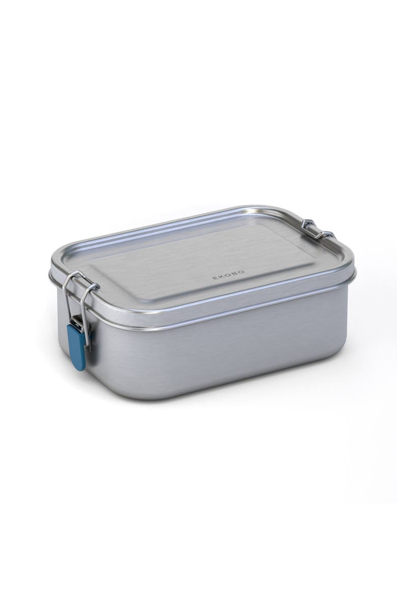 EKOBO Stainless Steel Lunch Box with heat safe insert, Main, color, Blue Abyss