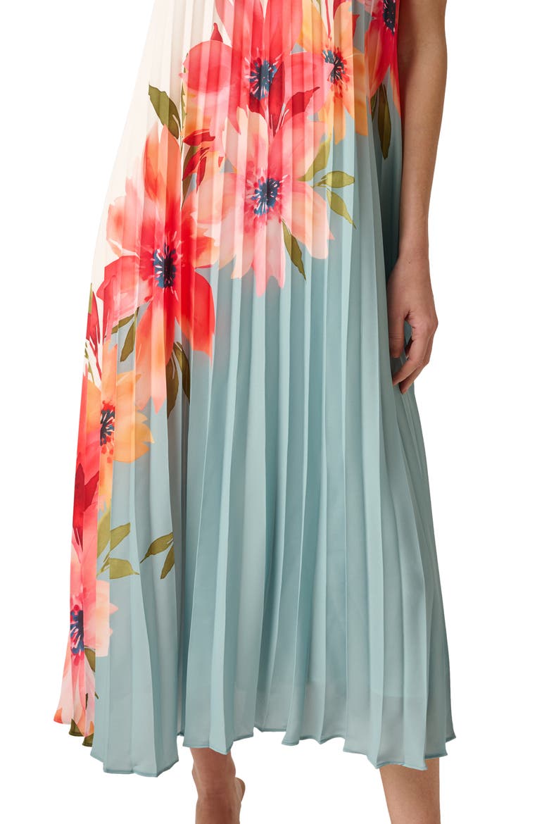 Floral Print Sleeveless Chiffon Maxi Dress, Alternate, color, BLUE MULTI