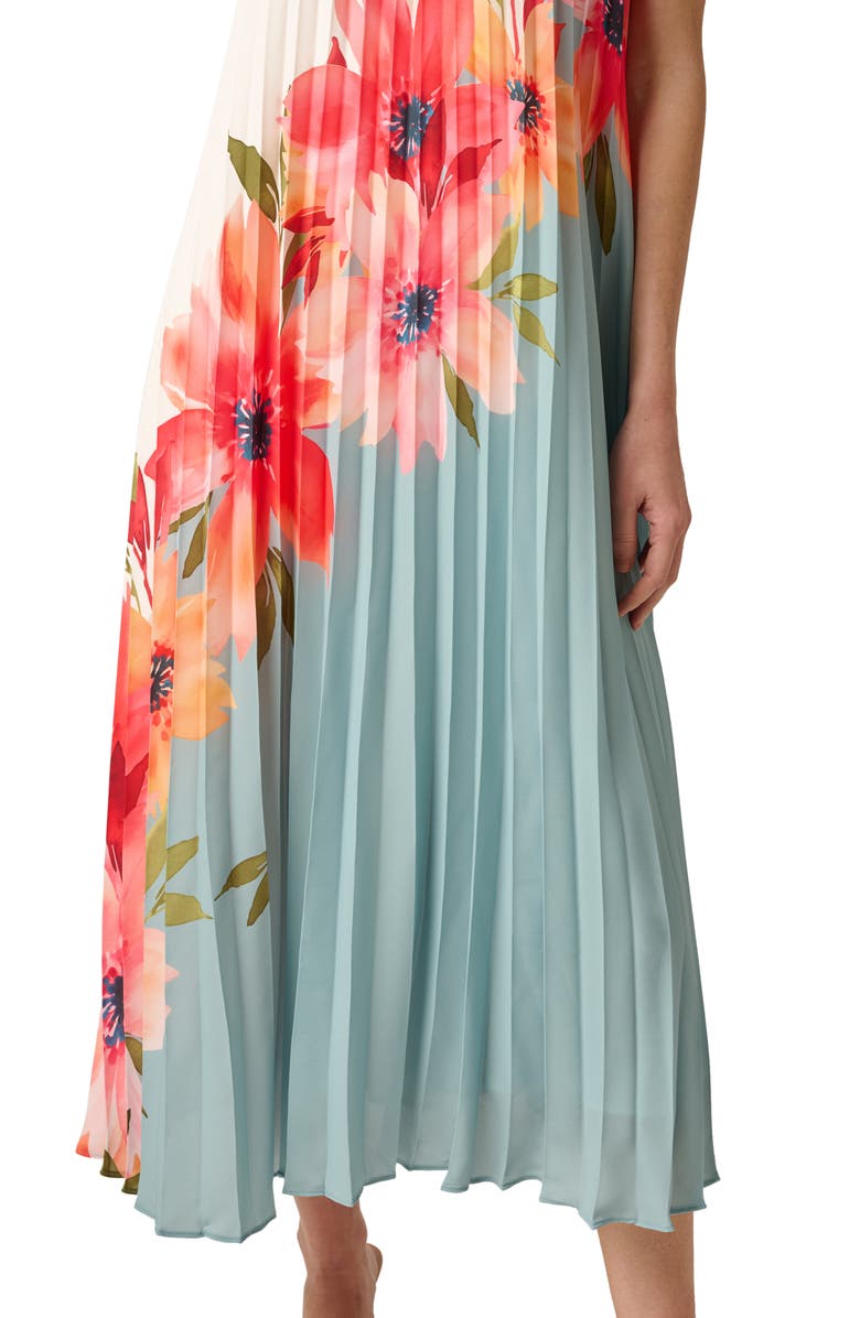 Adrianna Papell Floral Print Sleeveless Chiffon Maxi Dress, Alternate, color, Blue Multi