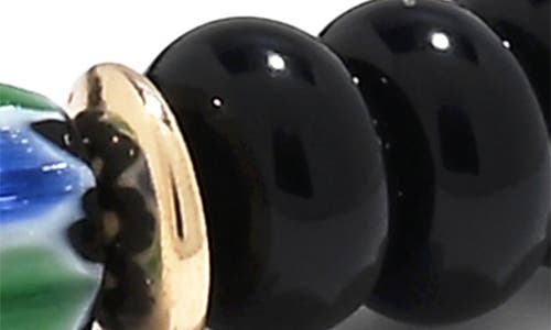 Eye Candy Los Angeles Charlie Pavé Beaded Stretch Bracelet In Black