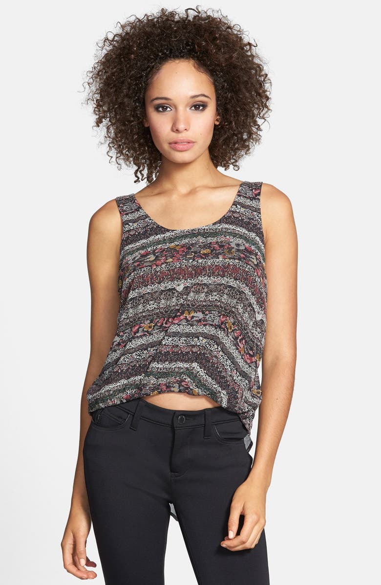 ASTR the Label ASTR Floral Print Bubble Hem Tank, Main, color, 