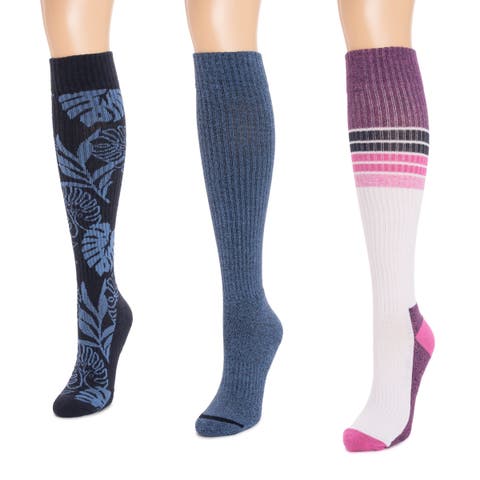 Cotton Rib Compression Knee-High Socks 3 Pair Pack