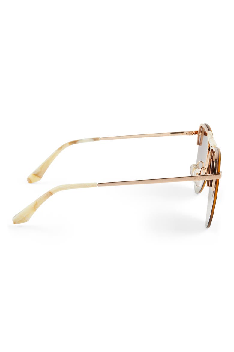 Tahoe 65mm Polarized Gradient Oversize Aviator Sunglasses, Alternate, color, BRUSHED GOLD