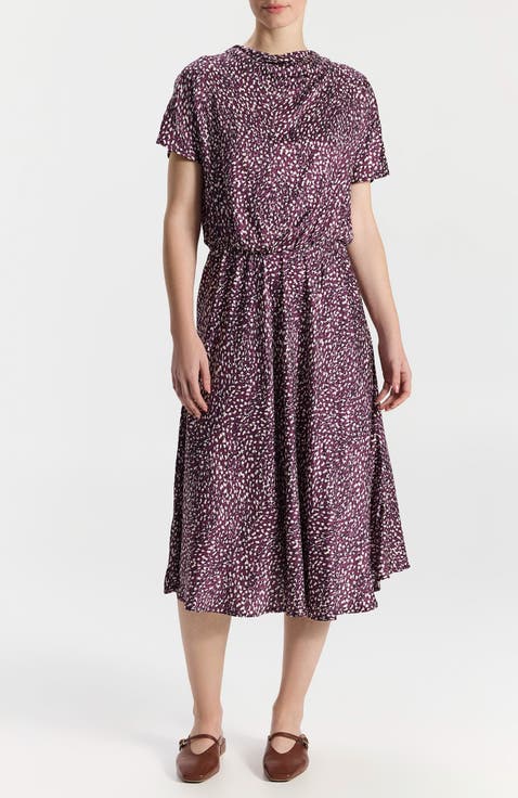 Daria High-Neck Flowy Floral Midi Dress