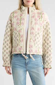 BLANKNYC Bloom Bash Quilted Bomber Jacket