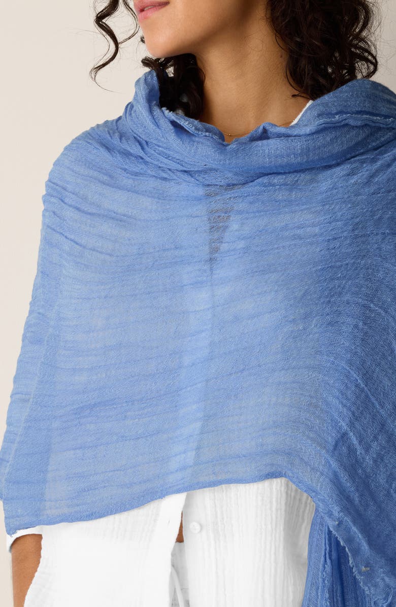 Eileen Fisher Organic Linen Blend Scarf, Alternate, color, Cornflower