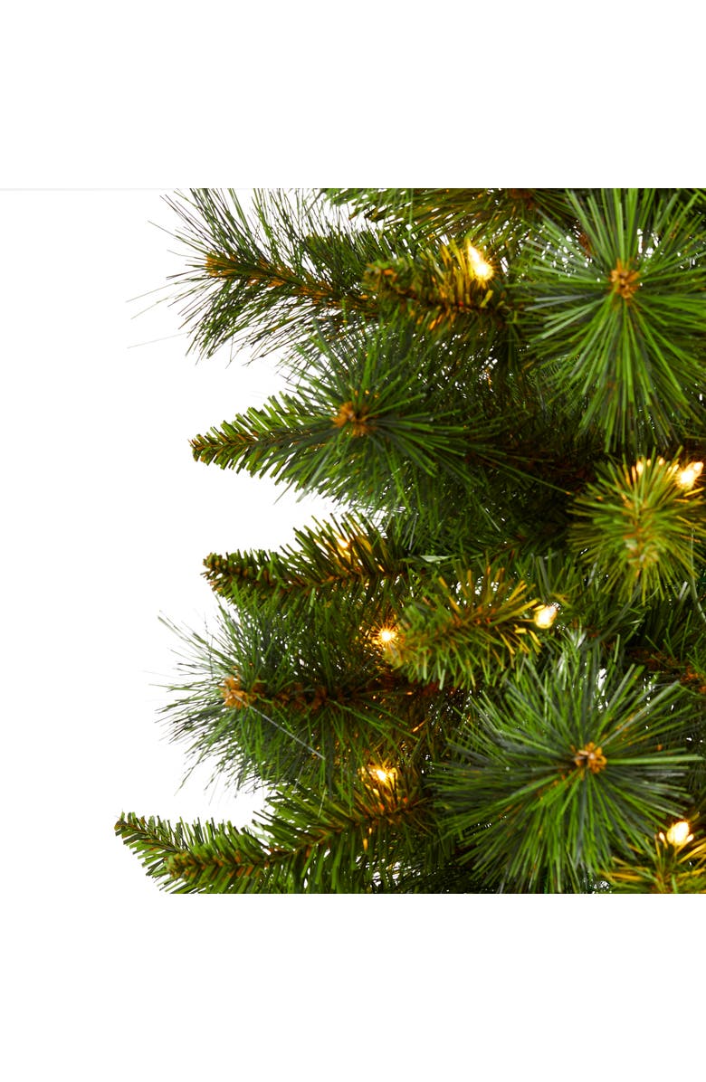 NEARLY NATURAL 3-ft New Haven Pine Artificial Christmas Tree with 50 Warm White LED Lights and 93 Bendable Branches, Alternate, color, Green