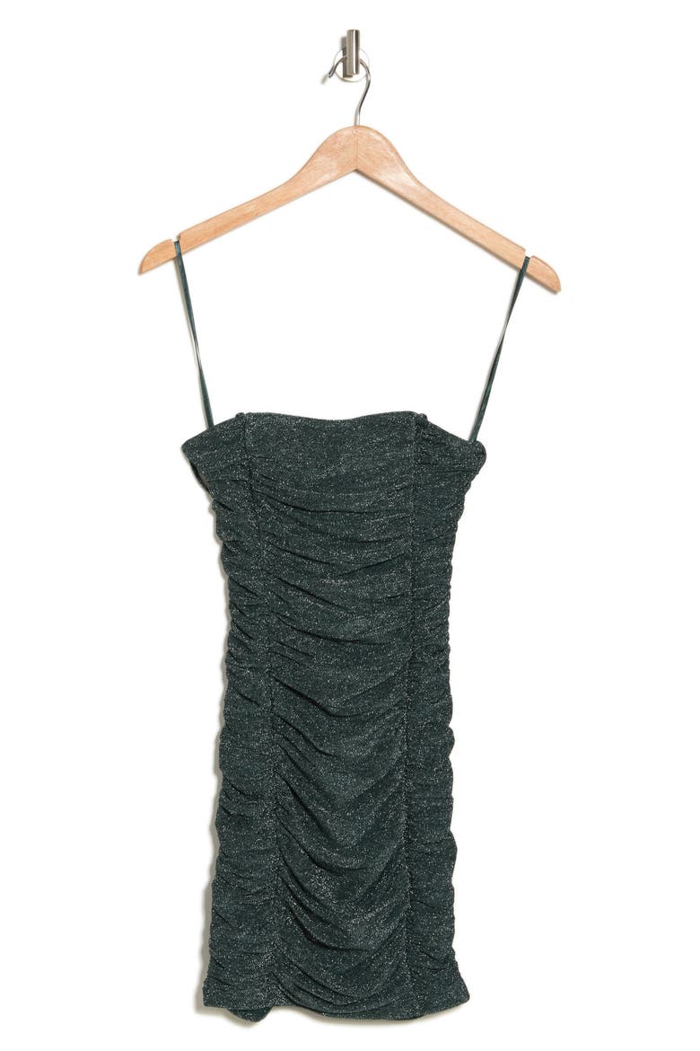 Shimmer Ruched Party Dress, Alternate, color, HUNTER