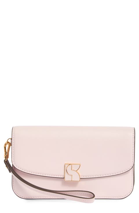 dakota smooth leather flap wristlet